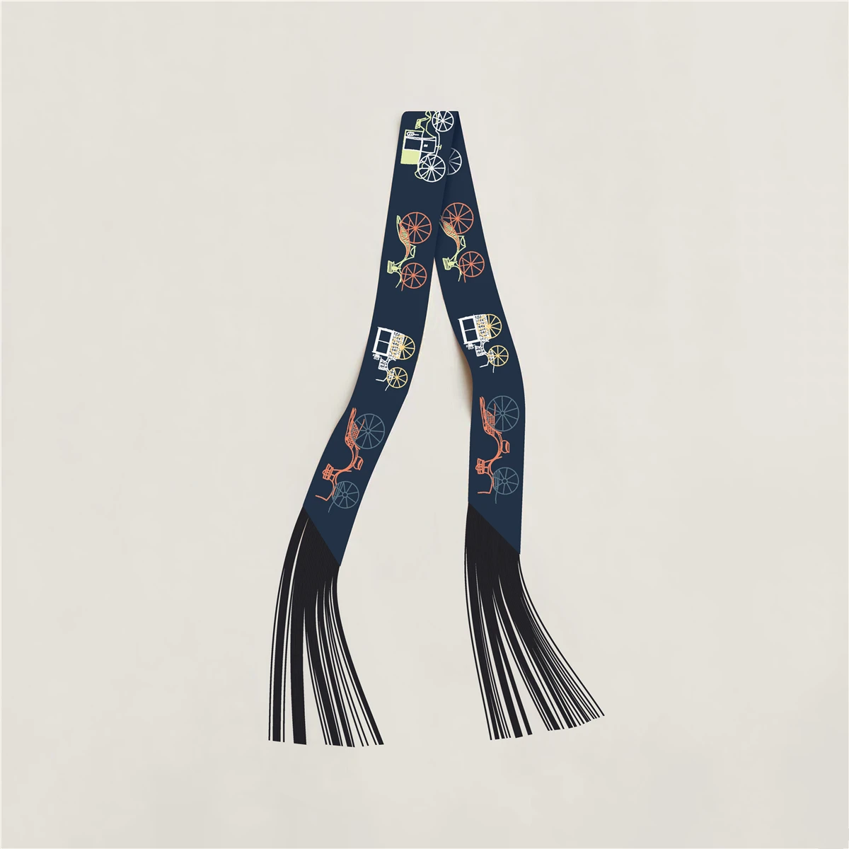 Quastenschal im Modedesign, Marken-Seidenschal für Damen, Haarband, Foulard, Schmaler Taschenschal, Halstuch, Handtaschen-Dekoration