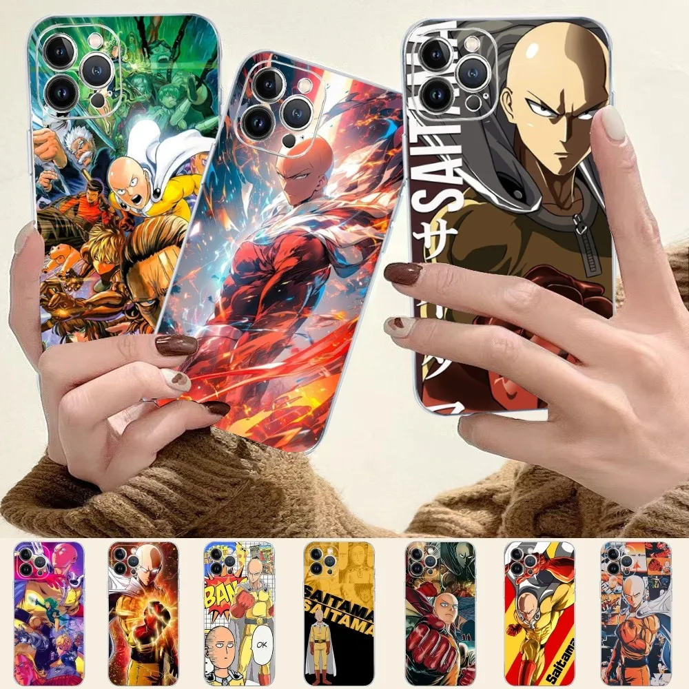 Funda de teléfono Anime One Punch Man para IPhone 15 14 11 12 13 Mini Pro XS Max, Funda 6 7 8 Plus X XR SE 2020