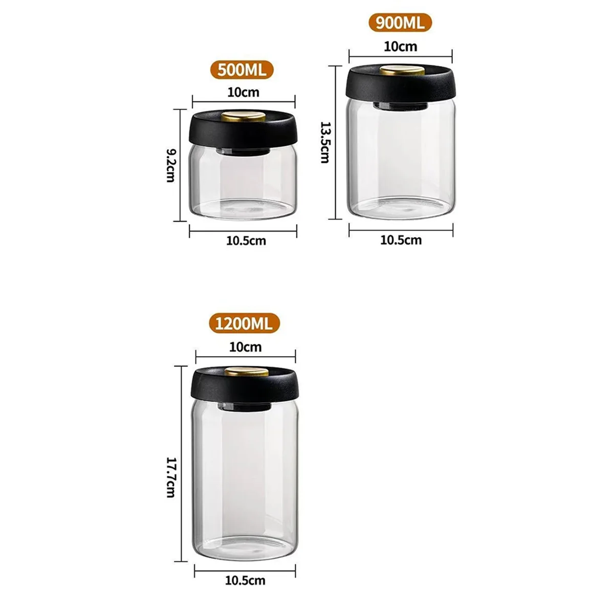 

ABYA Stainless Steel Tea Jar Moisture-Proof Household Tea Storage Jar Pressure Vacuum High-Grade Coffee Bean Sealedjar B