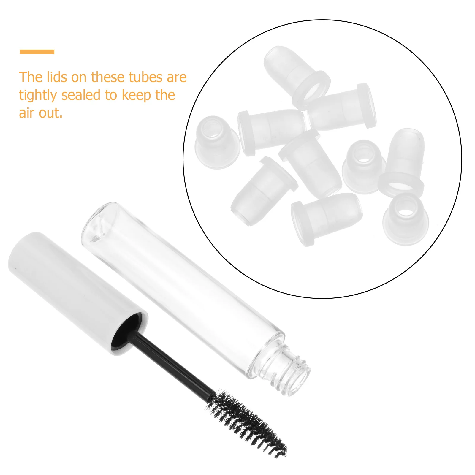 10 個のマスカラチューブ小型軽量プラスチック空容器 DIY まつげクリームに最適まつげブラシメイクアップ用ミニボトル