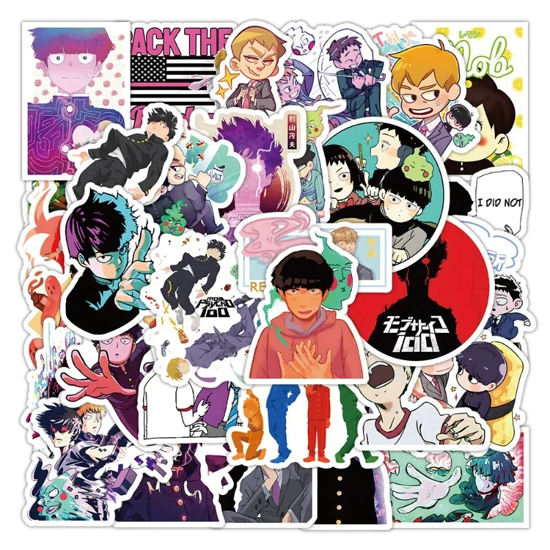 50/30/10PCS Shigeo Kageyama Popular Anime Peripheral Graffiti Stickers Mobile Tablet Skateboard Scooter Waterproof Stickers