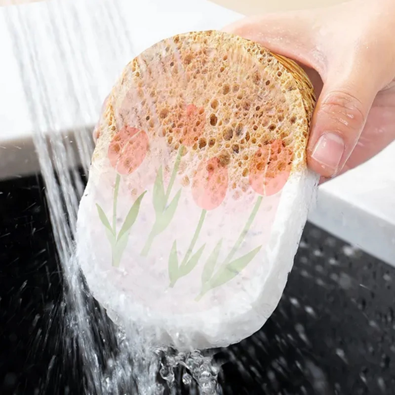 Soft Absorbent Clean Rub Cartoon Color Sponge Brush Househol