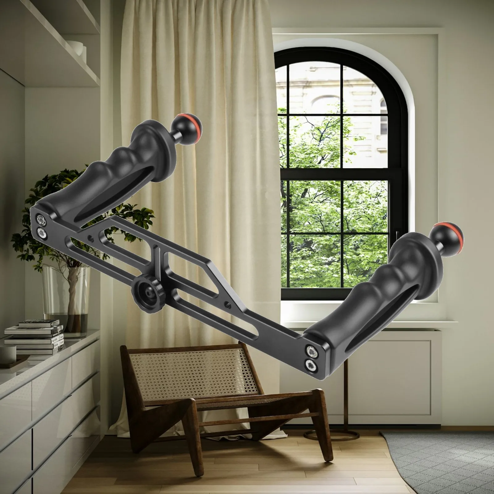 Underwater Camera Housing Tray Stabilizer Ergonomic Underwater Camera Tray with Dual Handles Stable Comfortable for Scuba Divers