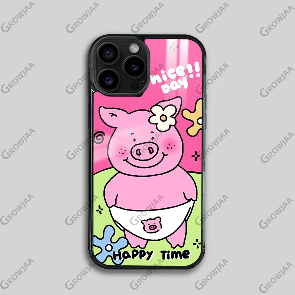 Cute Funny P-Percy Pig Phone Case For iPhone 16 15 14 13 12 11 Pro Max Plus Mini Magsafe Mirror Wireless Magnetic Cover