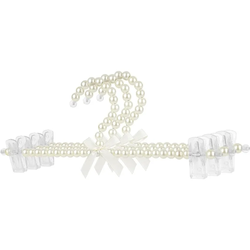 

Black Artificial Pearl Hangers Plastic Bowknot Clothes Rack Pearl Plastic Bowknot Clothes Rack Pearl Pants Hangers for Trousers