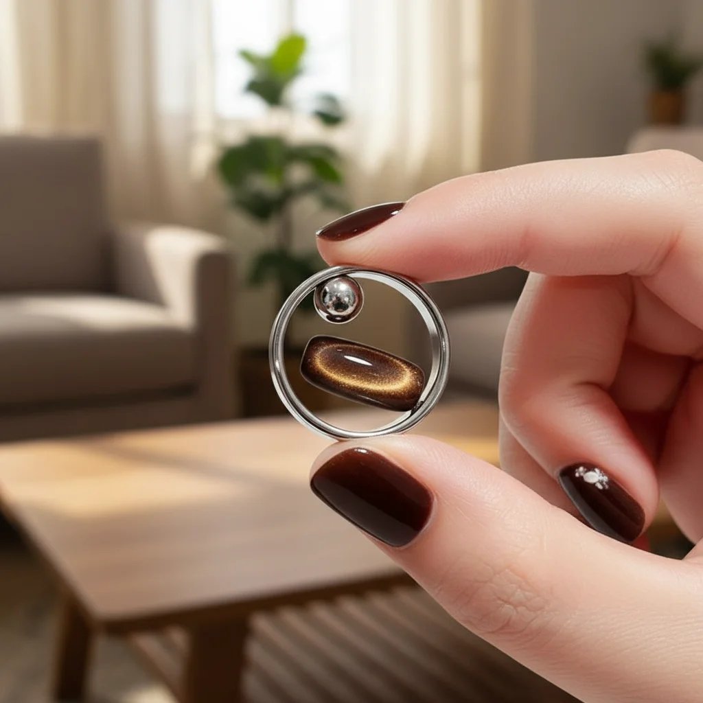 Strong Cat Eye Magnet for Nails Automatic Rotating Nail Art Cat Eye Magnet Side Opening Design DIY Magnetic Nail Helper Manicure
