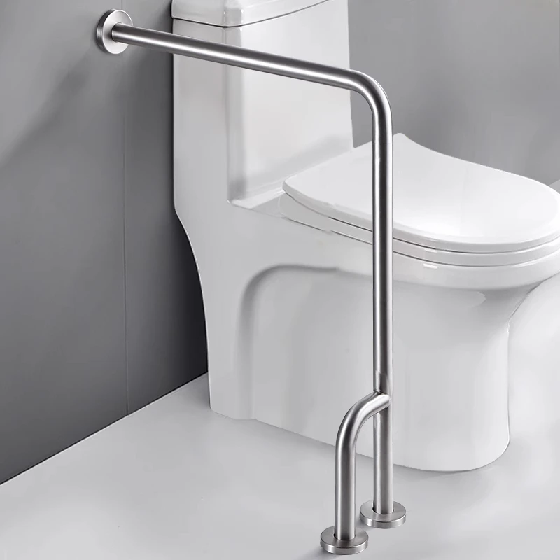 Stainless Steel Fioor Handicap Rails, Grab Bars,Bathroom Toilet Support for Elderly and Disabled, U Hand Shower Safety Handrail