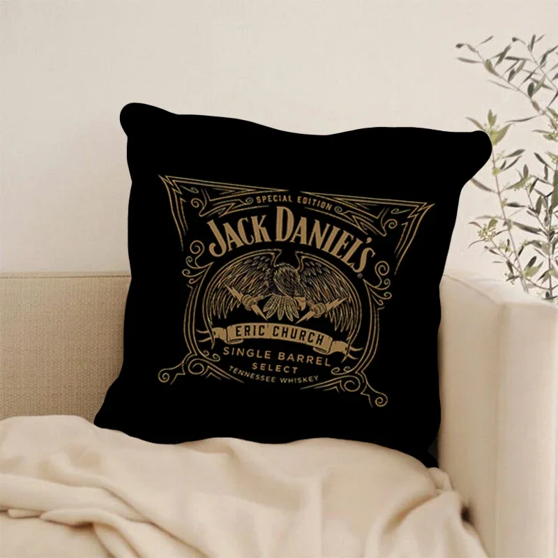 New pillowcase bedding comfortable square pillow sofa J-JACK DANIELS Whiskey brand logo Fashion tide pillowcase Home Decor 40x40