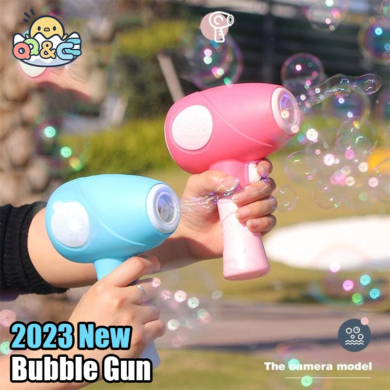 Pistola de burbujas automática para niñas, máquina de burbujas eléctrica, secador de pelo de princesa, juguete para hacer burbujas de jabón, regalos para el Día de los niños