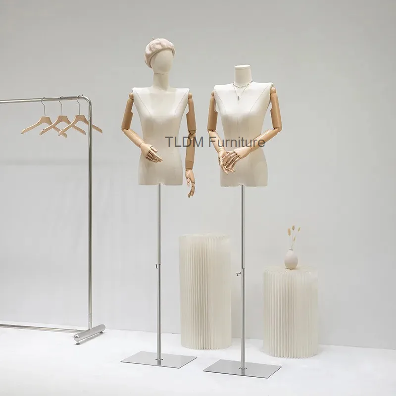 

Flat Shoulder Mannequin Clothing Store Women's Right-angle Shoulder Garment Mannequin Stand Dummy Form Full Display Stand FYMQ