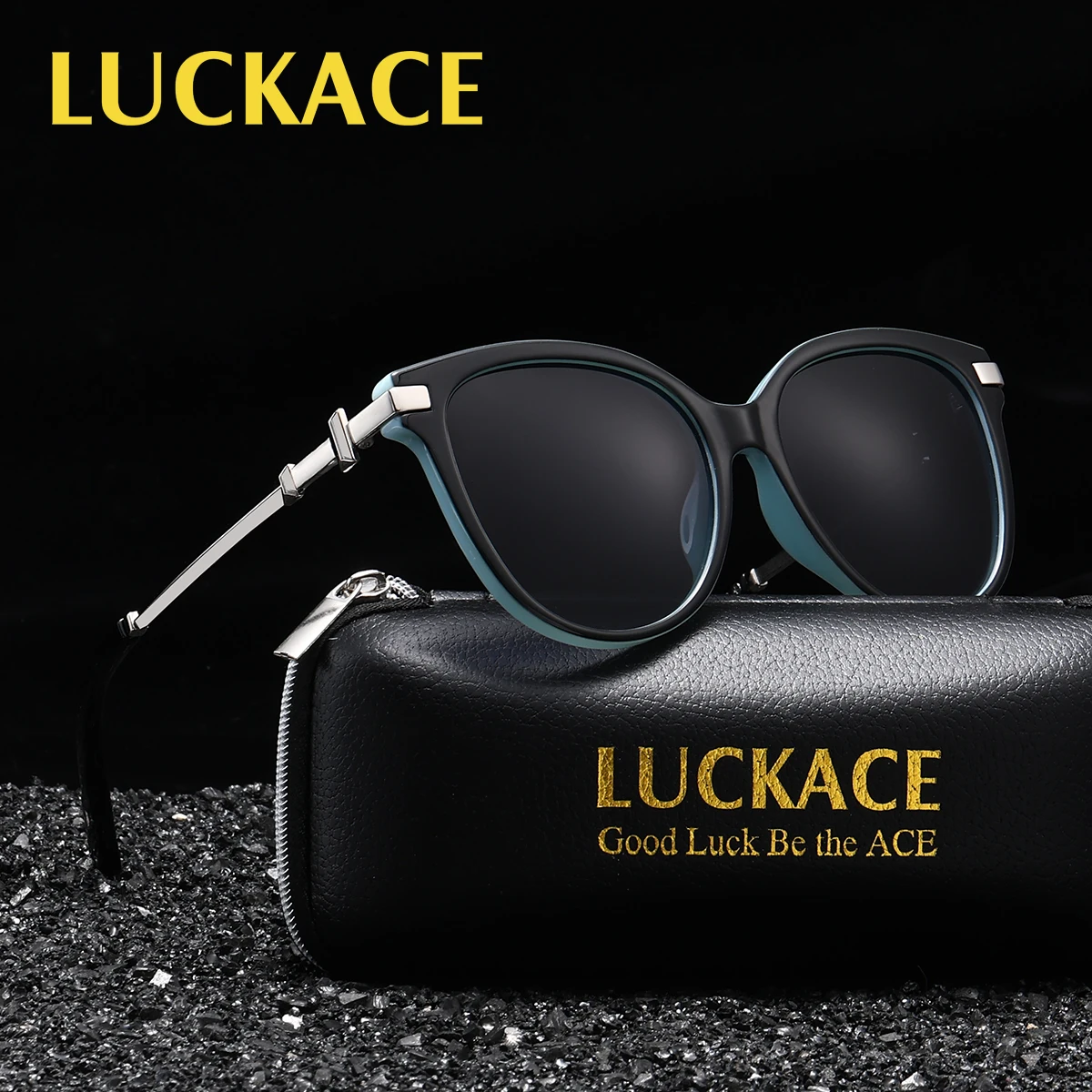 LUCKACE Unisex Cat Eye Frame Sunglasses Polarized Sunglasses Fashionable Decoration Reduces Glare UV Improves Visual Comfort