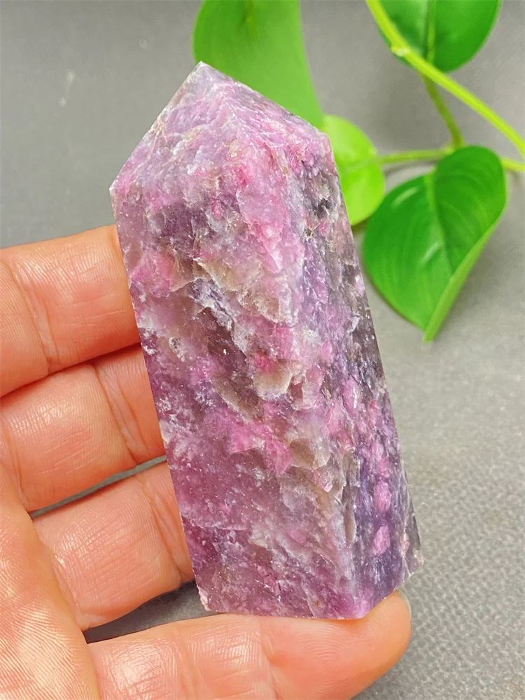 

Natural Plum Blossom Tourmaline Four Corner Crystal Tower Reiki Healing Wand Home Decoration Ornaments