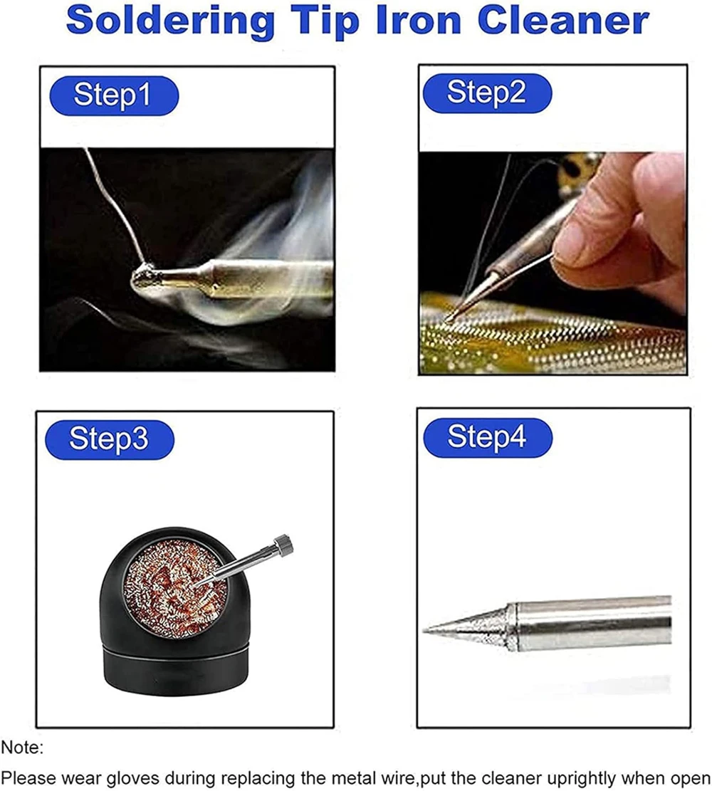 Soldering Iron Tip Cleaner Desoldering Cleaning Ball Welding Soldering Iron Mesh Filter Metal Wire Stand Steel Ball Tin Remover