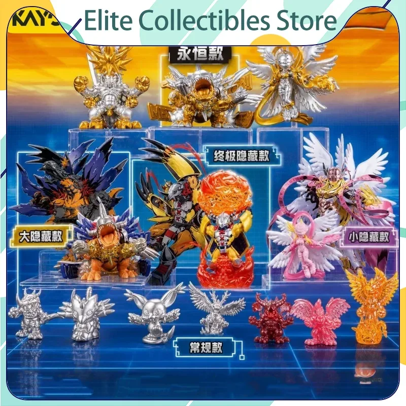 KAYOU Anime Digimon Assembled Blind Box Dimensional Evolution Mini Eraser Figure Metalgreymon Collectible Home Decor For Fans