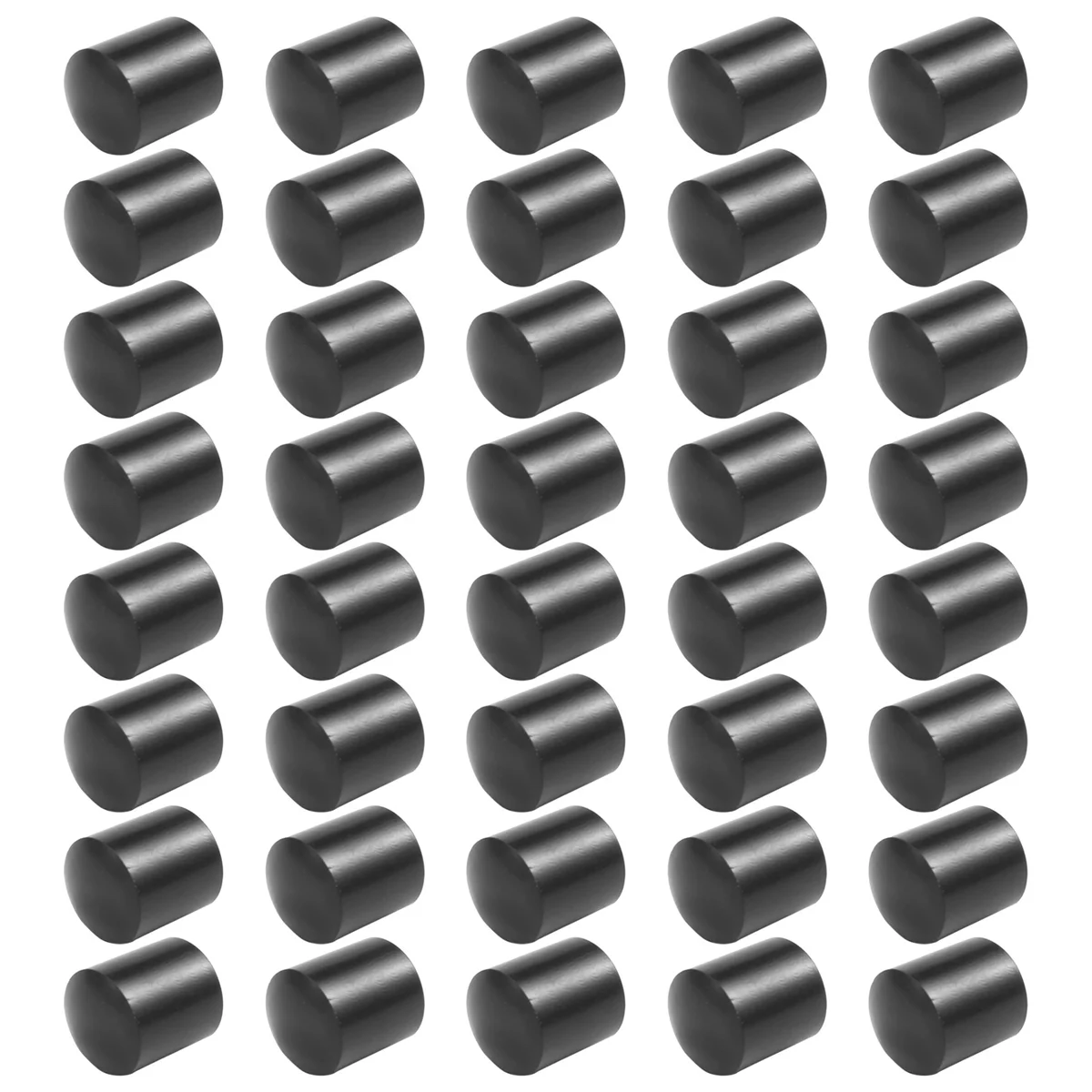 Rubber caps 40-piece black rubber tube ends 10mm round