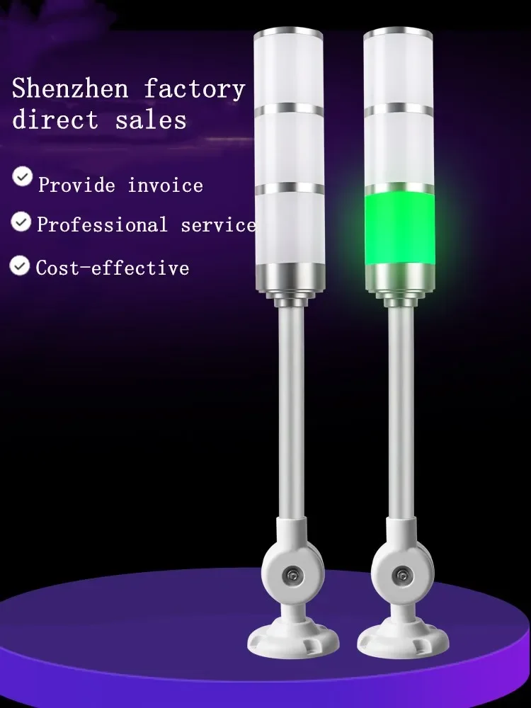 High Grand Aluminum Industrial Multilayer Stack light 3 layer Red Shiny Fold LED Signal Tower Alarm caution lamp With Buzzer