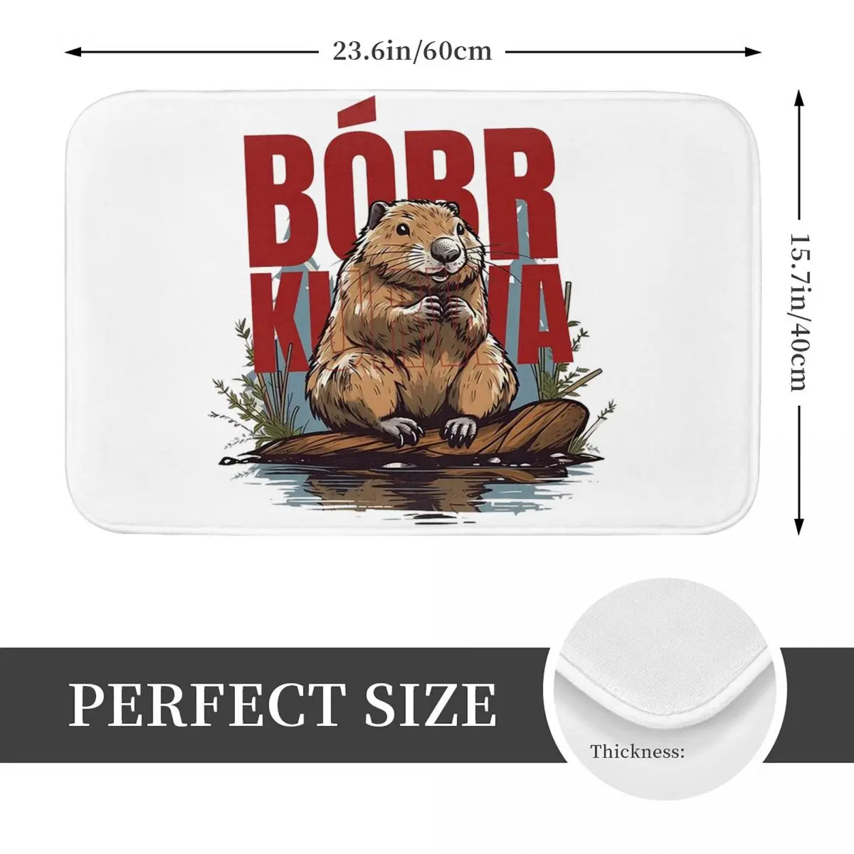 Bobr Kua - Bober, Bobr, Beaver, Boberek Anti-slip Doormat Floor Mat Antiwear Carpet Rug for Kitchen Entrance Home Footpad Mats