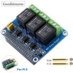 Raspberry Pi 5 Relay HAT 3-CH Relay Board, 3 Channel Power Relay Module For Raspberry Pi 4B+ 4B 3B+ 3B 2B+ Zero W WH 5A 250V AC