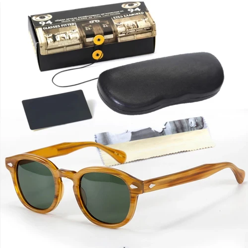 Johnny Depp gafas de sol polarizadas hombres gafas de sol mujer marca de lujo Vintage gafas con montura de acetato