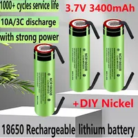 New Original 18650 NCR18650B Rechargeable Li-ion Battery 3.7V 3400mAh Batteries+DIY Nickel