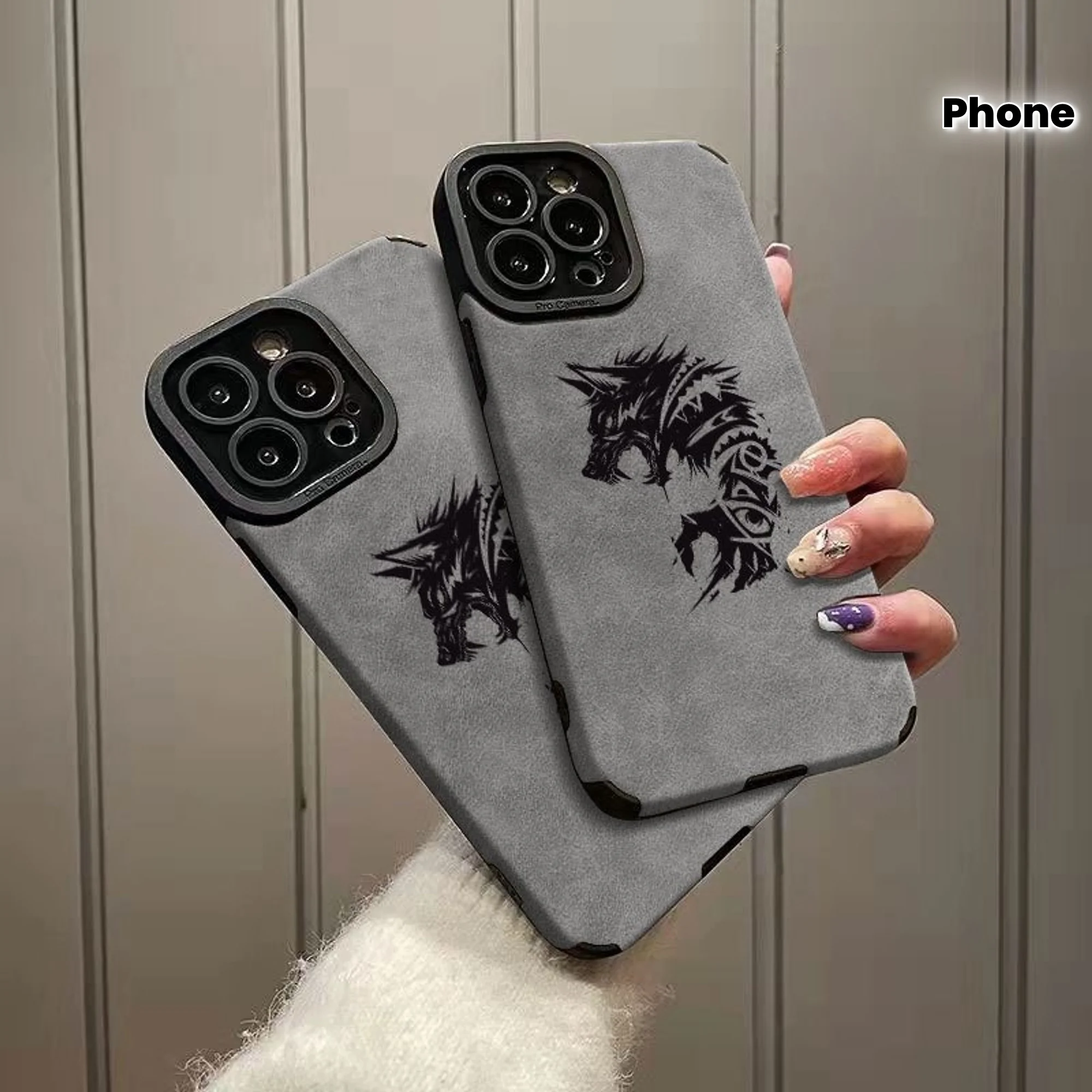 Super cool wolf head pattern phone case suitable for iPhone 17 16 15 14 13 12 11 Pro/ Max /Plus anti-fall and shockproof