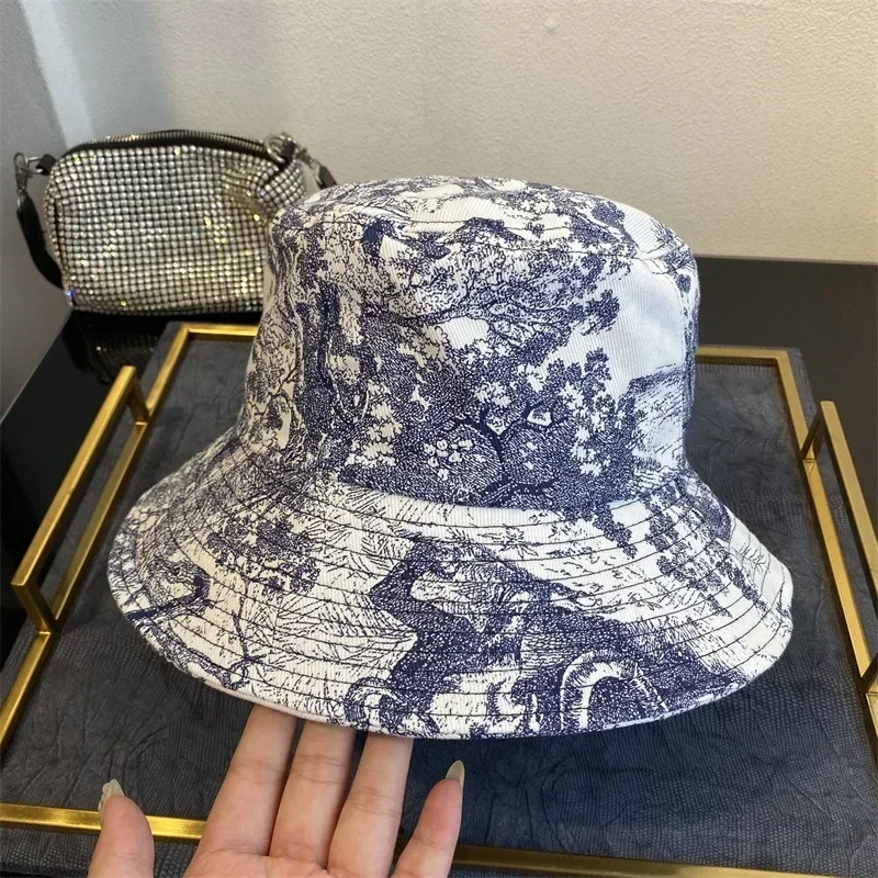 Fashion jungle print street fisherman hat for women\'s summer outdoor portable foldable travel men\'s sunshade hat