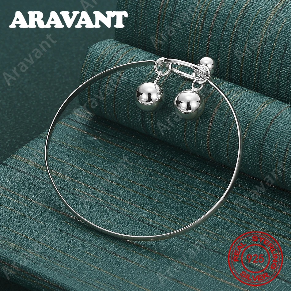 

925 Sterling Silver Double Bell Thin Bangle: A Unique And Versatile Gift For Women, Perfect For Formal Occasions And Occasions.