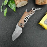 BK X65 Folding Pocket Knife 5Cr13Mov Blade Wood Handle Outdoor Camping Hiking EDC Tool Survival Hunting Cutting Knife