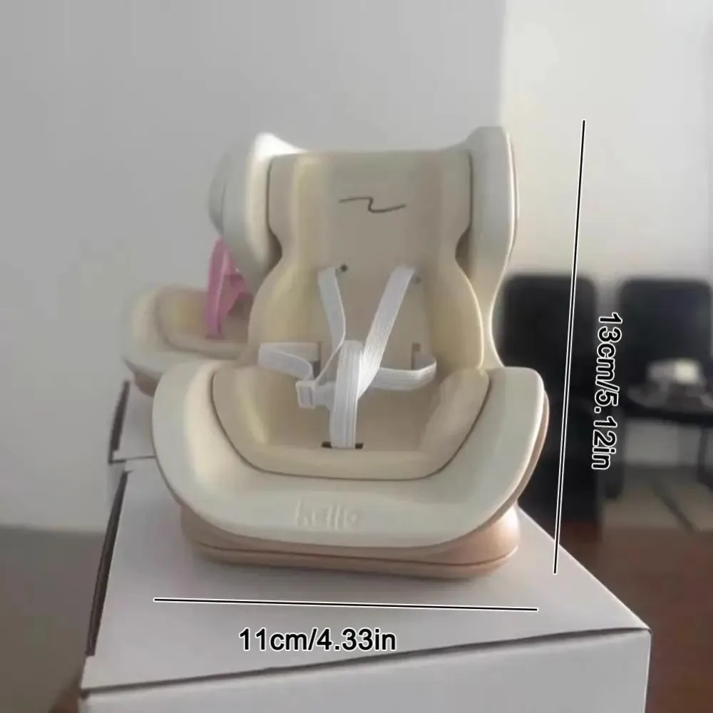 Assento de segurança para boneca de carro, cadeira de desenho animado, modelo de assento de carro, decoração para boneca, estilo interior de carro, presentes de aniversário de menina