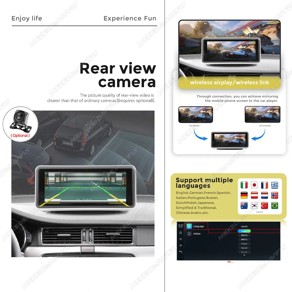 6,86 cala Radio samochodowe Uniwersalne bezprzewodowe Carplay Centralne sterowanie Inteligentny ekran BT5.0 WIFI AUX DSP Android Auto inteligentne