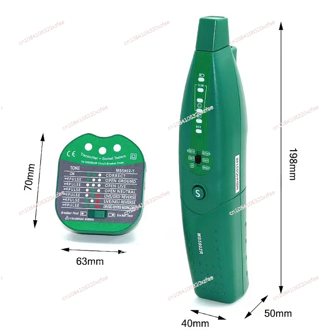 Rilevatore di fusibili a cortocircuito a filo Zero/estintore a linea antincendio AC110V-250V MS5902R Tester automatico per interruttori automatici