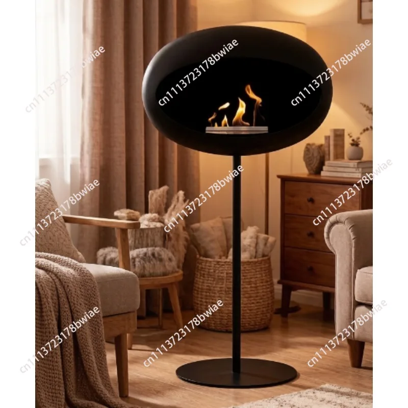 For Stainless Steel Metal Eco Bioethanol Fireplace Real Flame Heating for Hotel Villa Apartment Use-Contemporary