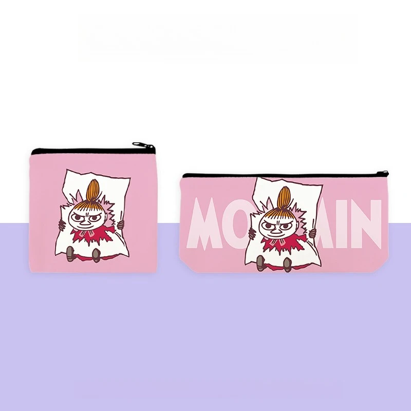 2PCS New Kawaii Anime Moomins Series Coin Purse + Pencil Case Cute Cartoon Character Creativity HD Printing Zipper Bag view 4