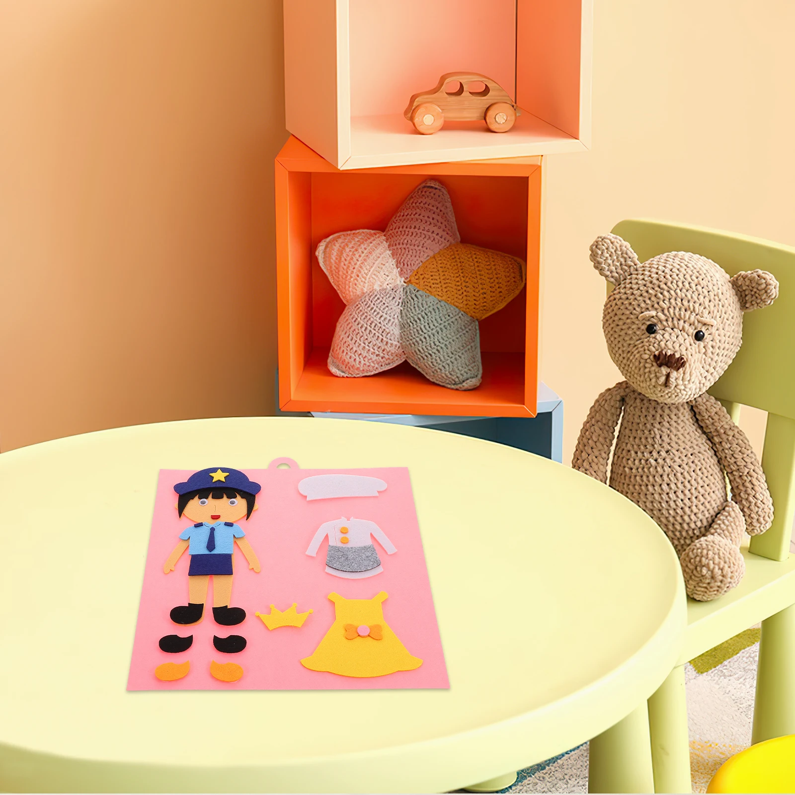 

2 Pcs Early Education Jigsaw Puzzle Toy Girl Puppet Toys Color Matching Baby Activity