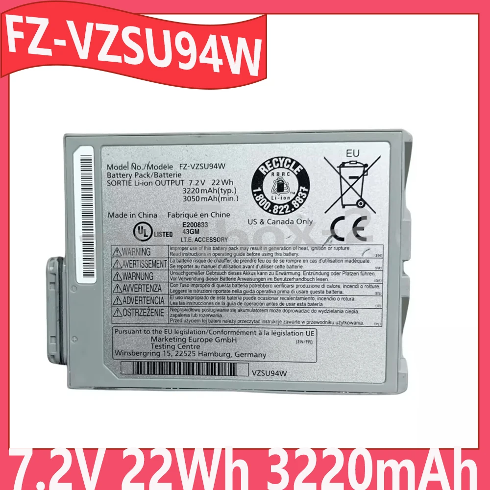 FZ-VZSU94W FZ-VZSU95W 7.2V 22Wh 3220mAh Laptop Battery Replacement For Panasonic ToughBook FZ-M1 FZ-B2 FZ-VZSU95JS
