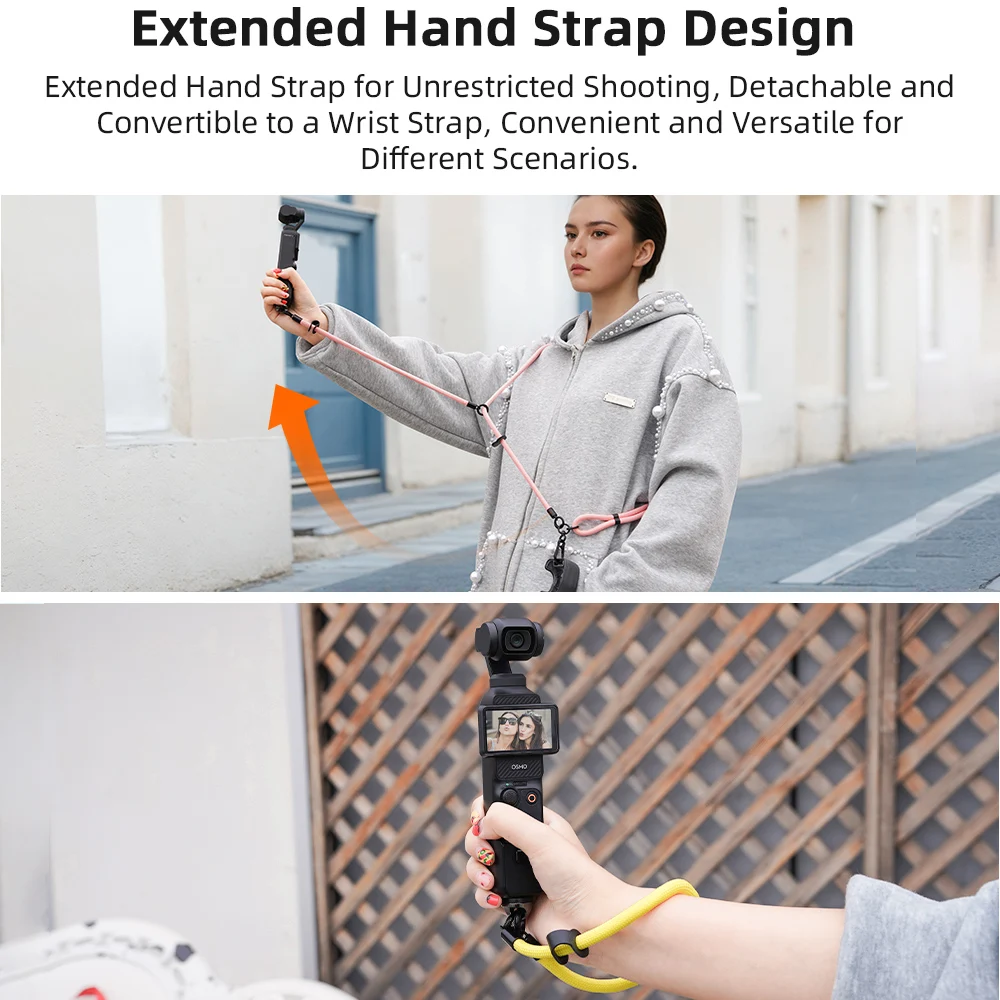 BRDRC Camera Strap 85cm Adjustable Lanyards for DJI Pocket 4 4P/Insta360 X4/Nikon/Sony DSLR With 1/4 Screw Neck Shoulder Strap