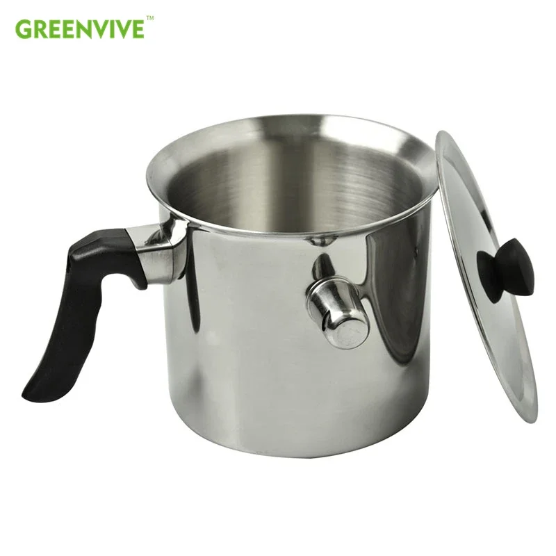 Bee wax Melting Pot 1.5L Stainless Steel Heatproof Durable Bee Wax Pouring Pot Honey Beeswax Melting Tank Beekeeping Tools