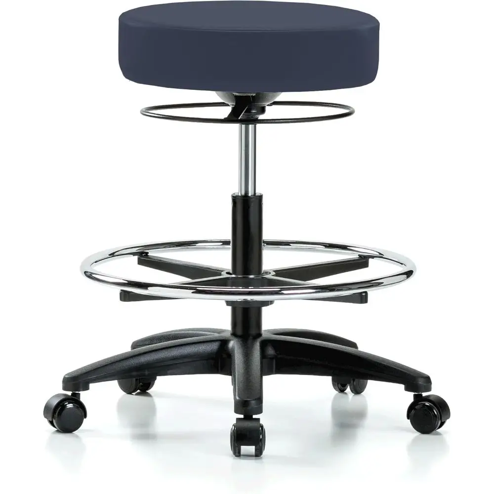 

Регулируемый табурет на колесиках с кольцевой спинкой, средняя высота сиденья 21-28,5 дюймов, винил, цвет империал-синий