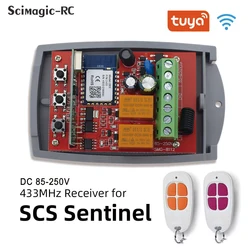 For SCS SENTINEL Garage Door Tuya WiFi Receiver Universal 433MHz 433.92MHz Remote Control Receiver 12V-24V Gate Opener Switch