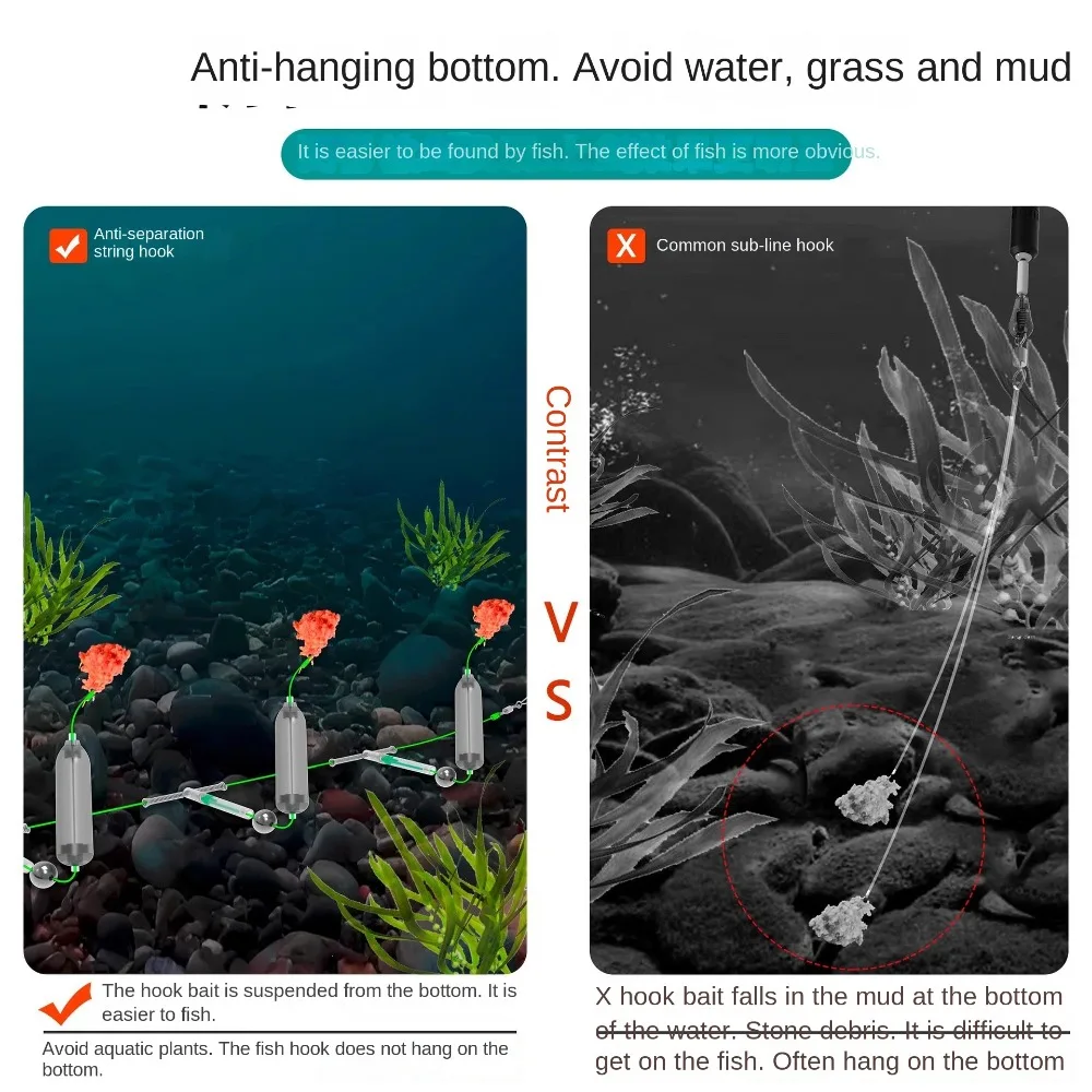 1 unidad de 3 anzuelos, aparejos de pesca para el cabello, gancho de púas Iseni, anzuelo de pesca de carpa, anzuelos de pesca de carpa listos para usar, señuelo de pesca