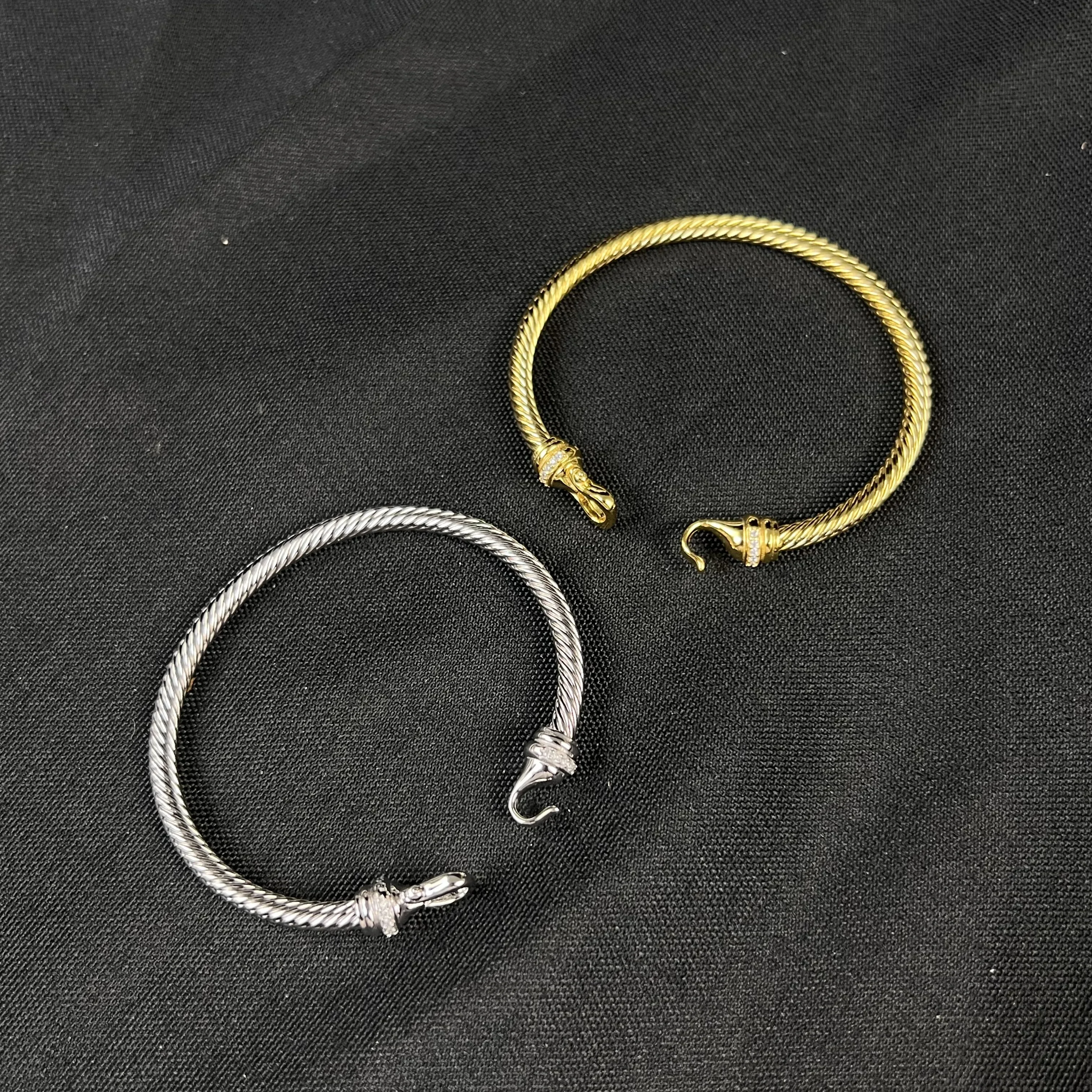 S925 فضة 2025 جديد 4 مللي متر الماس هوك سوار محايد موضة الاتجاه الرجعية الكلاسيكية شخصية فاخرة مجوهرات هدية #3