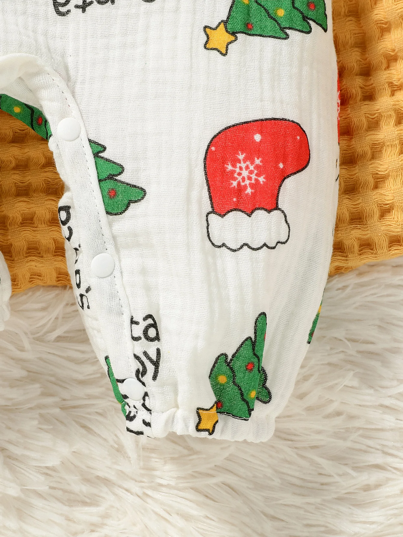 Baby Boys/Girls Long Sleeve Print Cartoon Christmas Trees For Newborn-12M Cotton Soft Jumpsuit Christmas Clothing