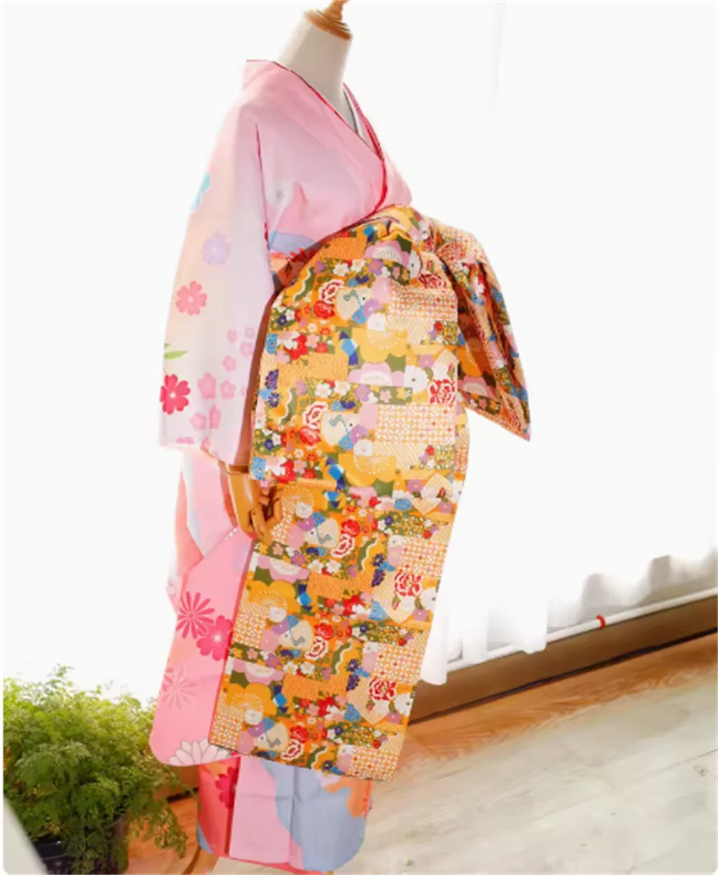 Japanse Kimono Riem Geisha Courtisane Taille Zegel Taille Bloem Lange Staart Strik