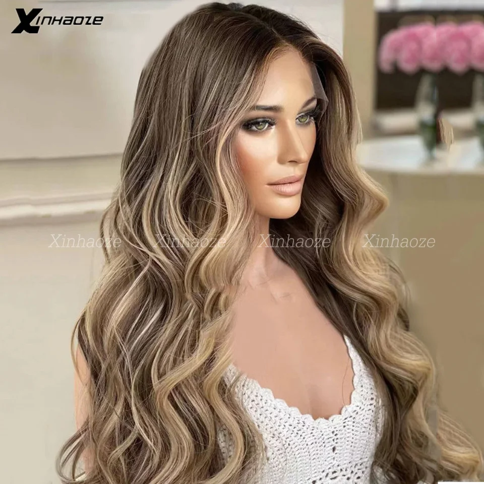Highlight Transparent 13×4 13×6 Blond Body Wave Human Hair Wigs Pre Plucked Brazilian Bleached 360 Lace Frontal Wigs For Women image 4