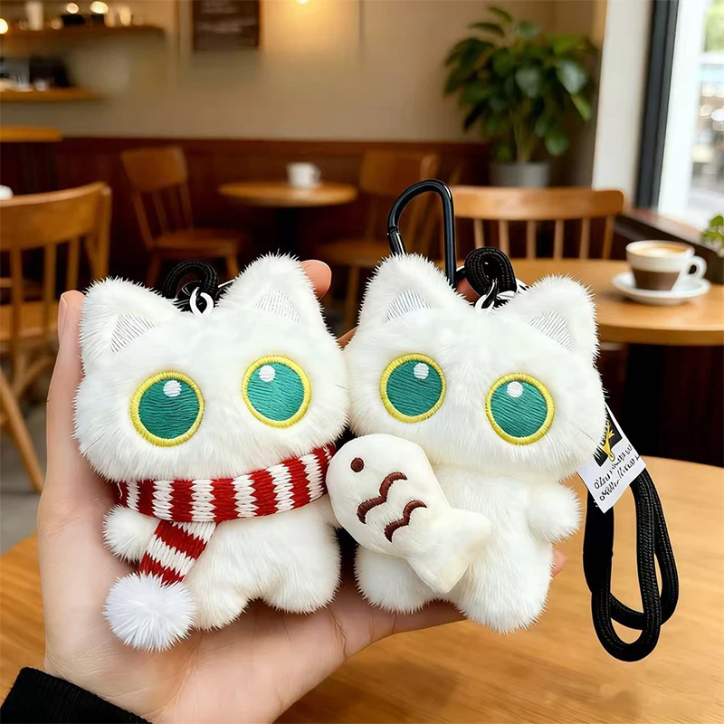 Cute Black Cat Plush Keychain Kawaii Doll Bag Pendant Car Key Ring Charm Soft Stuffed Toy Couple Gift
