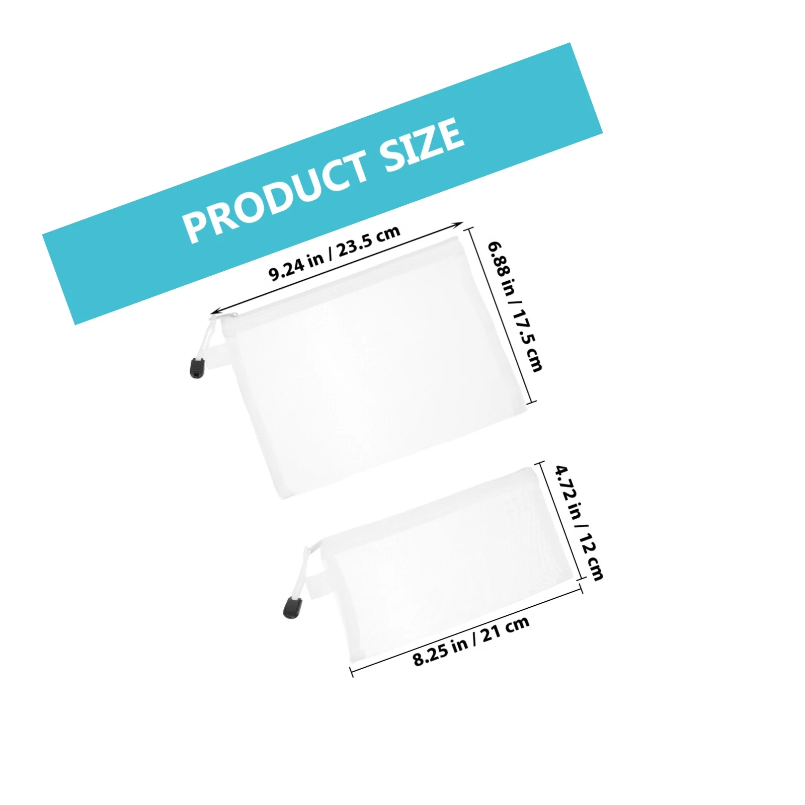 4 قطع من أكياس الملفات المزودة بسحاب، أكياس تخزين المستندات الشبكية، حاوية قرطاسية مقاومة للماء لتنظيم الملفات والأقلام ومستحضرات التجميل #3