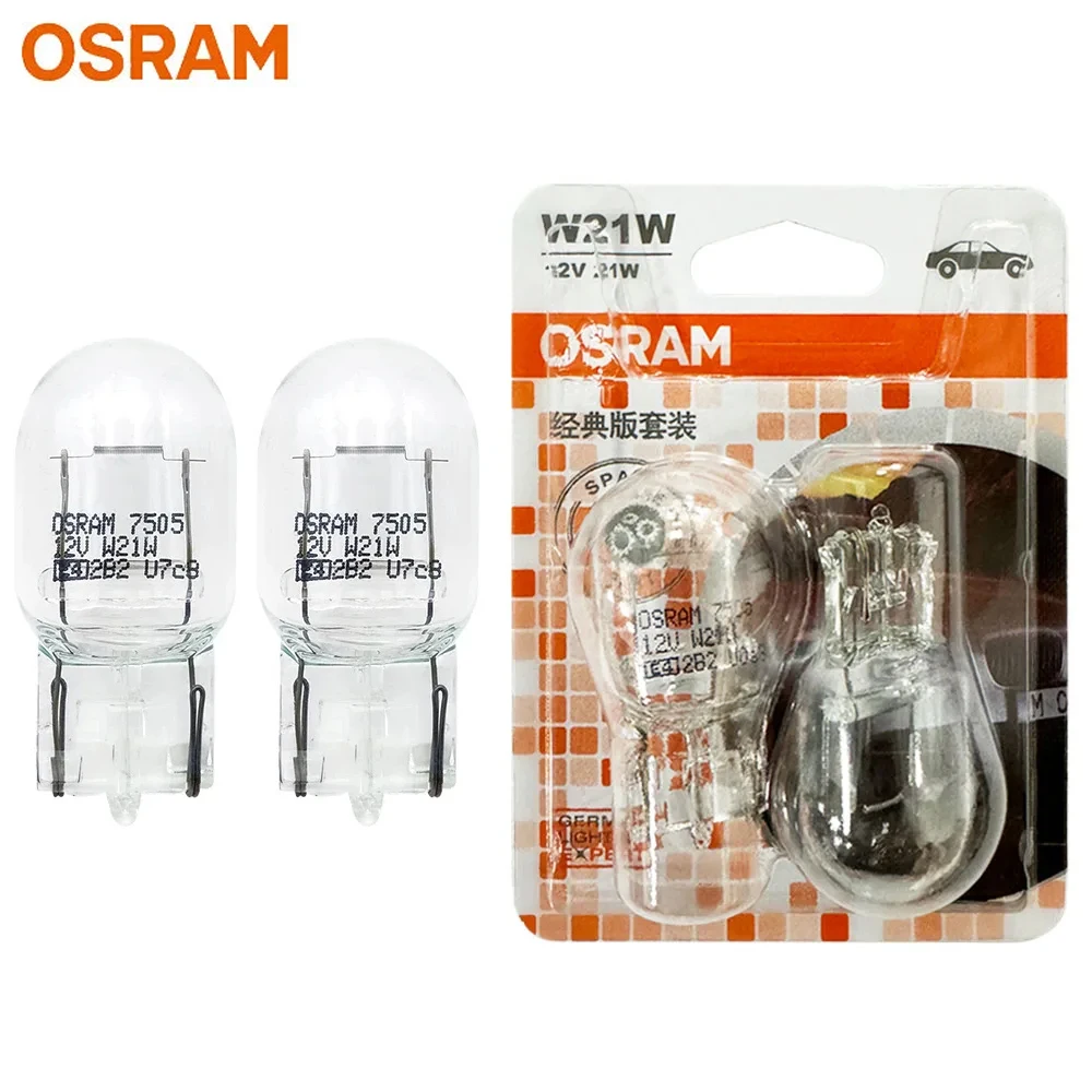OSRAM Original W21W 7440 Car Standard Turn Signal Lights Parking Stop Bulbs Halogen Light Auxiliary lamp 12V T20 7505, Pair