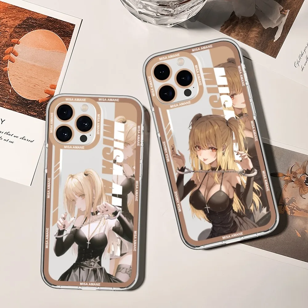 Death Note Misa Amane Phone Case For iPhone 11 12 Mini 13 14 15 Pro Max Transparent Shell