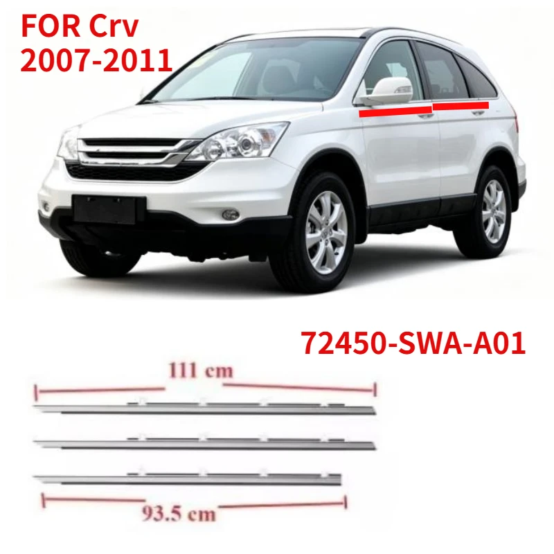 72450-SWA-A01 Weatherstrip Windows Rubber SHELL for Honda Crv 2007-2011 1 Set Outside