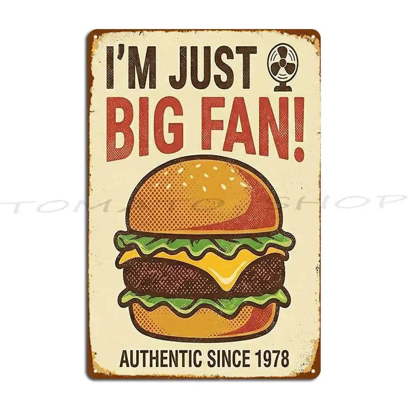 Vintage Burger Joint Retro Metal Sign Wall Decor Cave Wall Mural Party Character Tin Sign Poster
